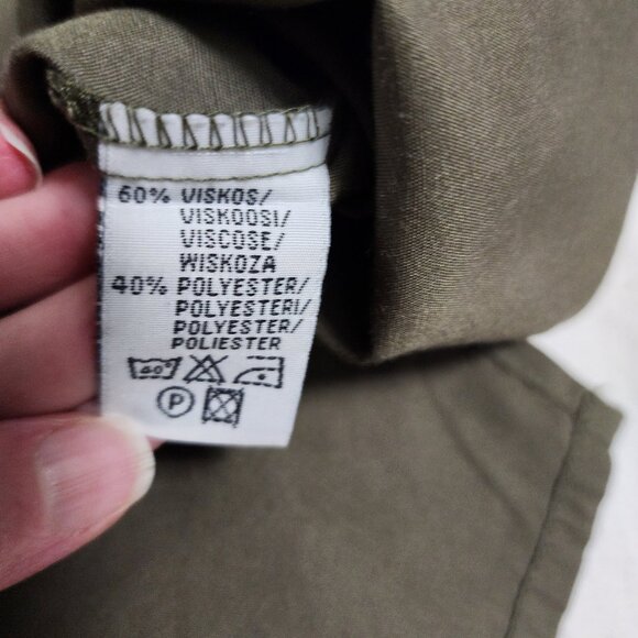 KappAhl Number One Womens Cool Sage Collard Buttondown Down Long Sleeve Size 36 - Picture 5 of 8